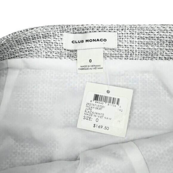 Club Monaco Incah Black White Tweed Skirt Size 0 Womens - Picture 5 of 7